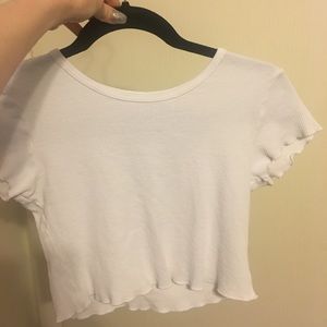 Cropped white tee